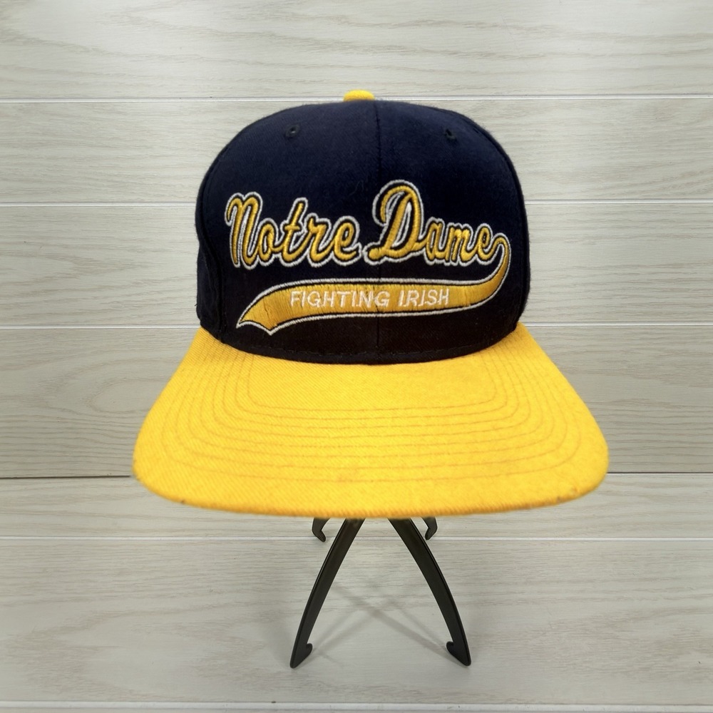 Vintage 90s Starter Notre Dame Fighting Irish Wool Snapback Hat The Natural